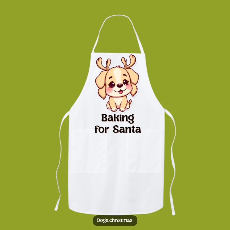 Funny Reindeer Dog Apron: Festive Antlers, Practical Funny Gift for Cooks