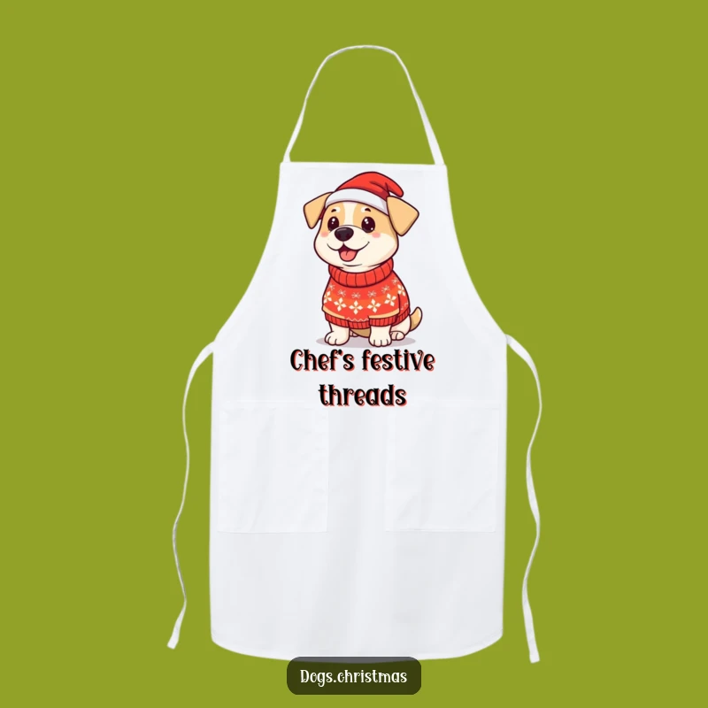 Funny Dog Christmas Sweater Apron: Proud Pup Holiday Kitchen Wear