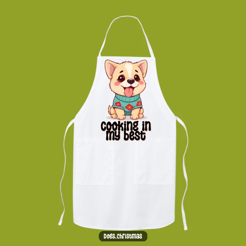 Funny Dog Sweater Apron: Happy Chef Pup, Festive Gift