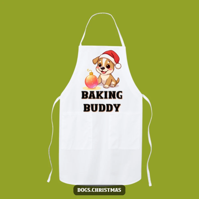 Funny Dog Santa Chef Apron - Festive Pup Holiday Cooking Gift