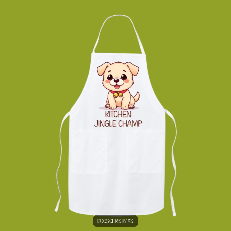 Funny Dog With Bells Apron - Cute & Hilarious Kitchen Accessory Gift!