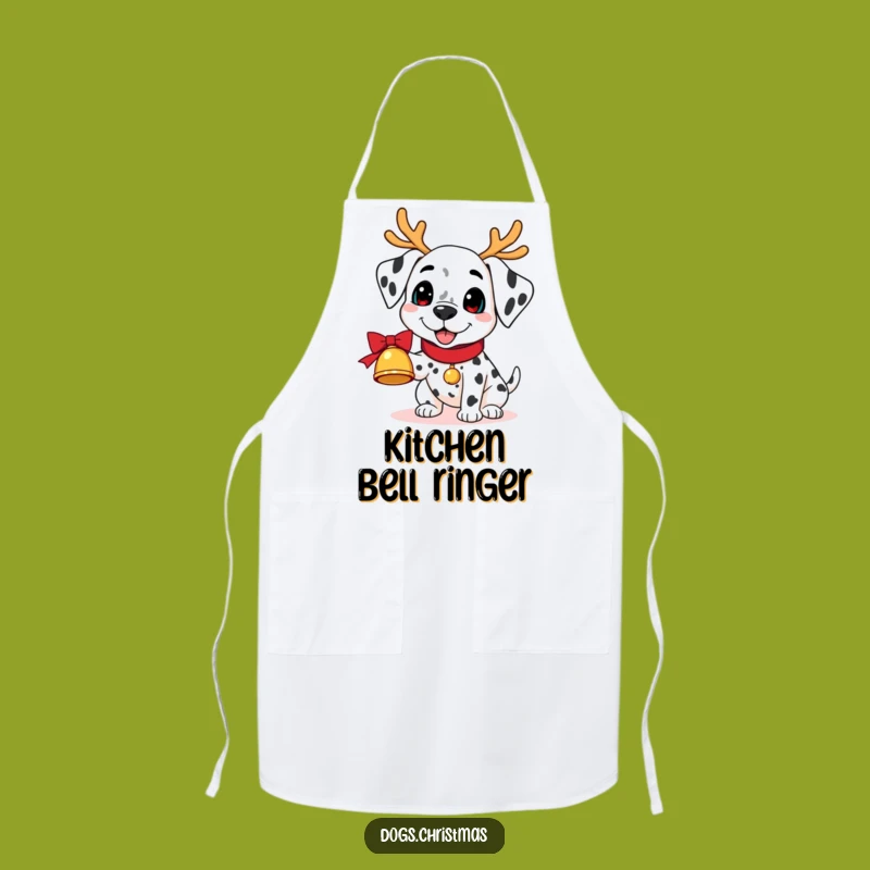 Funny Kawaii Dalmatian Bell Apron: Reindeer Antlers Kitchen Wear Perfect Funny Gift