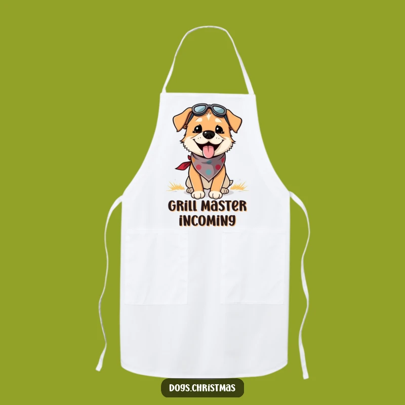 Funny Dog Apron: Festive Pup Panting Outdoors, Chef 's Hilarious Kitchen Companion Gift