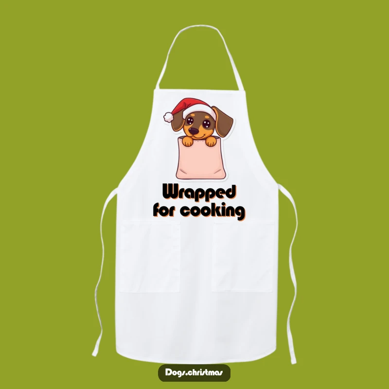 Funny Dachshund Santa Apron - Kitchen Festive Dog Holiday Gift