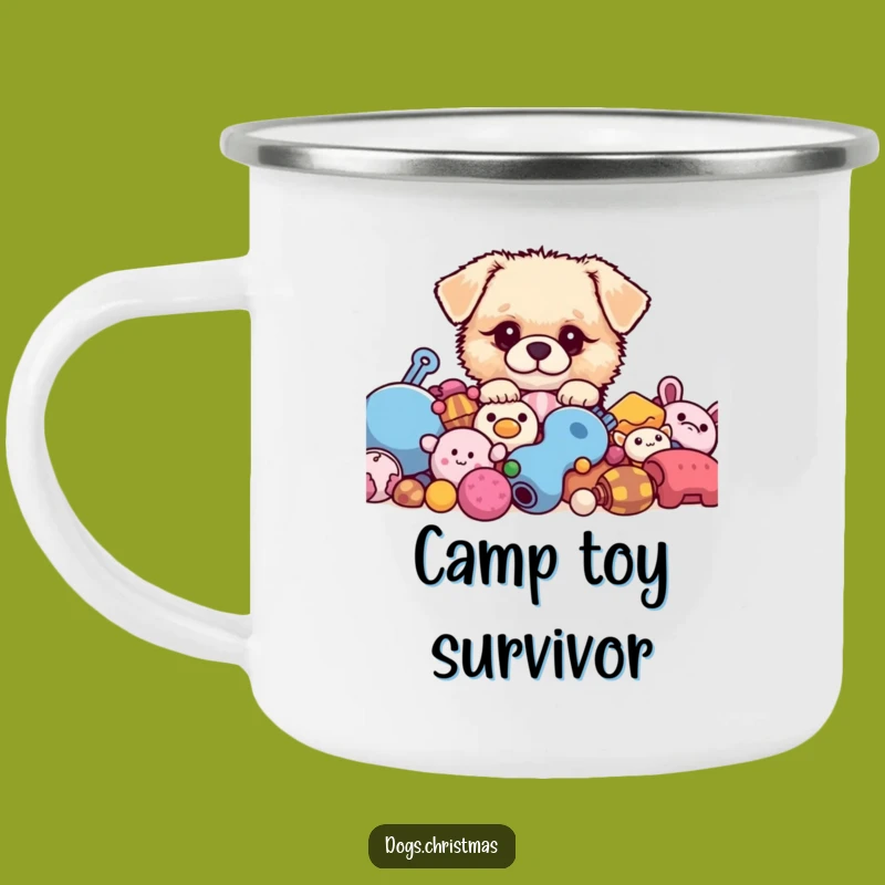 Funny Kawaii Dog Camping Mug, Fluffy Pup Outdoor Mug, Adventure Gift