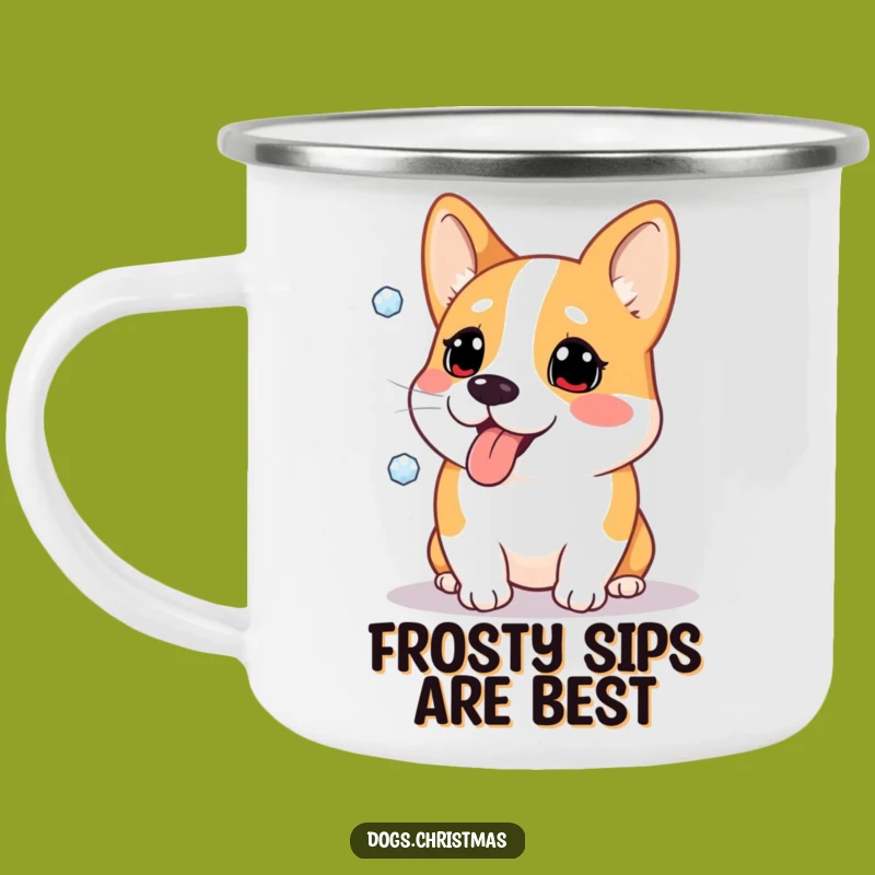 Funny Corgi Snowflake Camping Mug - Outdoor Winter Dog Gift