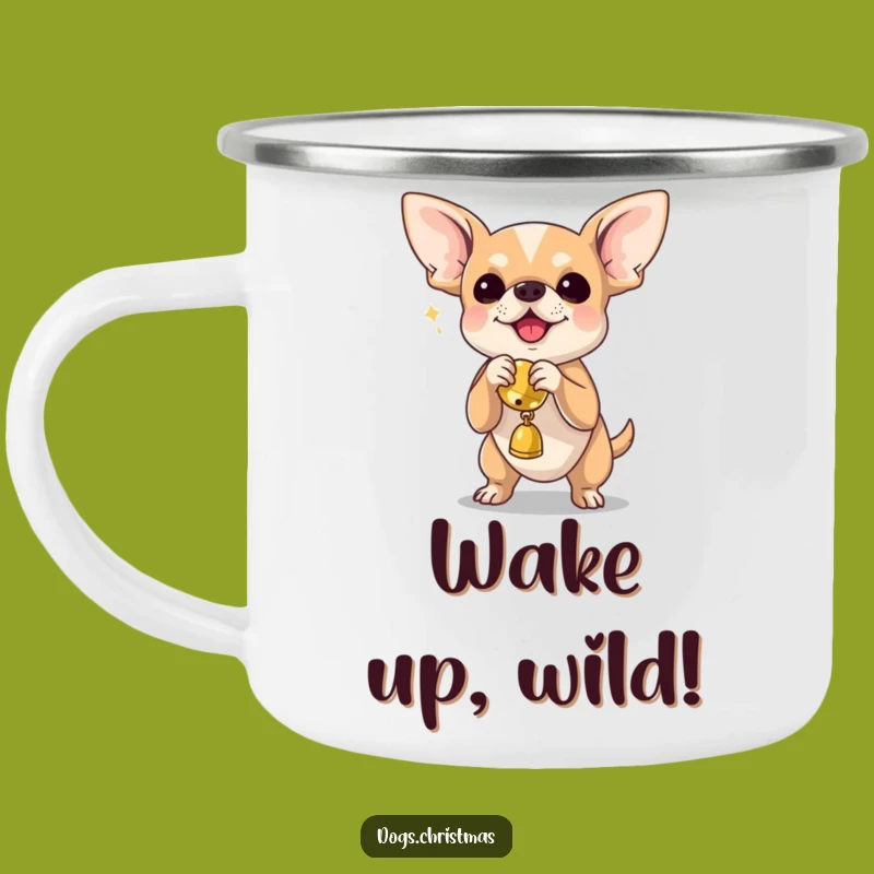 Funny Chihuahua Jingle Bell Camping Mug - Adventure Fuel for Dog Lovers