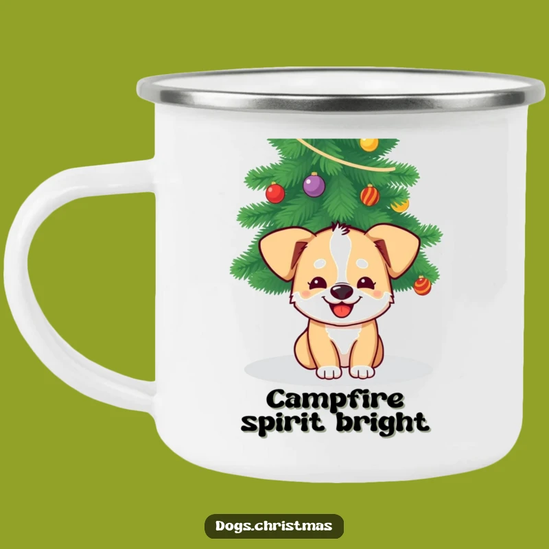 Funny Dog Christmas Camping Mug: Grinning Pup Holiday Drinkware