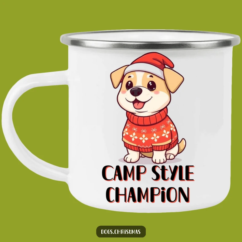 Funny Dog Christmas Sweater Camping Mug: Proud Pup Holiday Drinkware