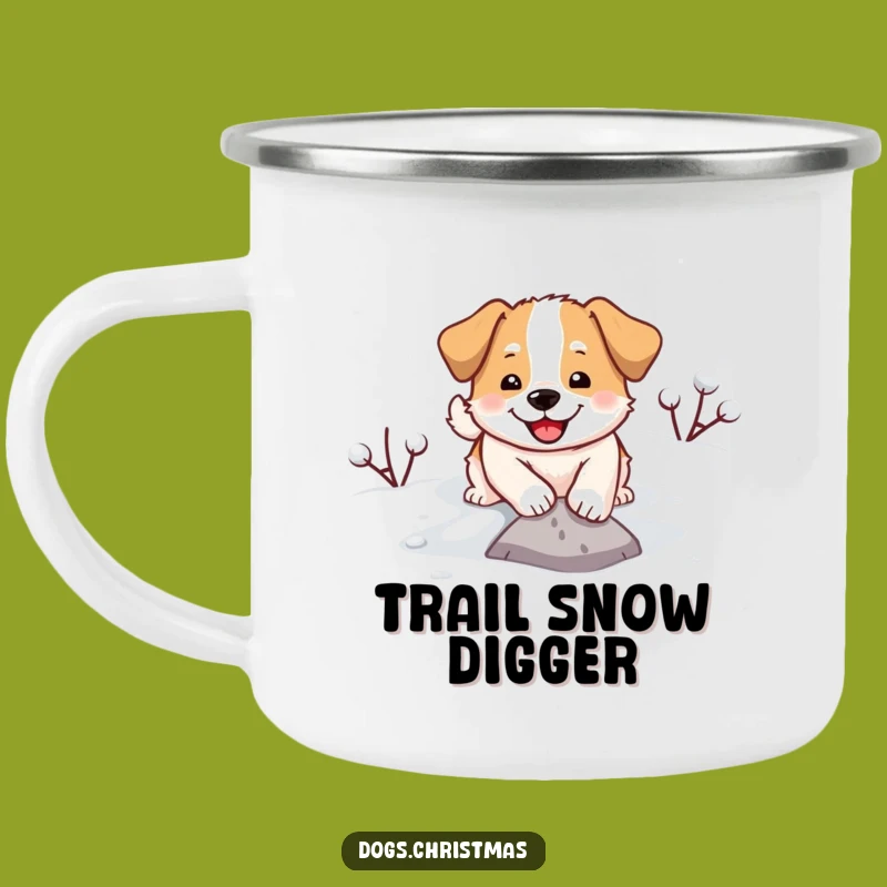 Funny Dog Snow Digging Camping Mug - Rugged & Hilarious Outdoor Gift!