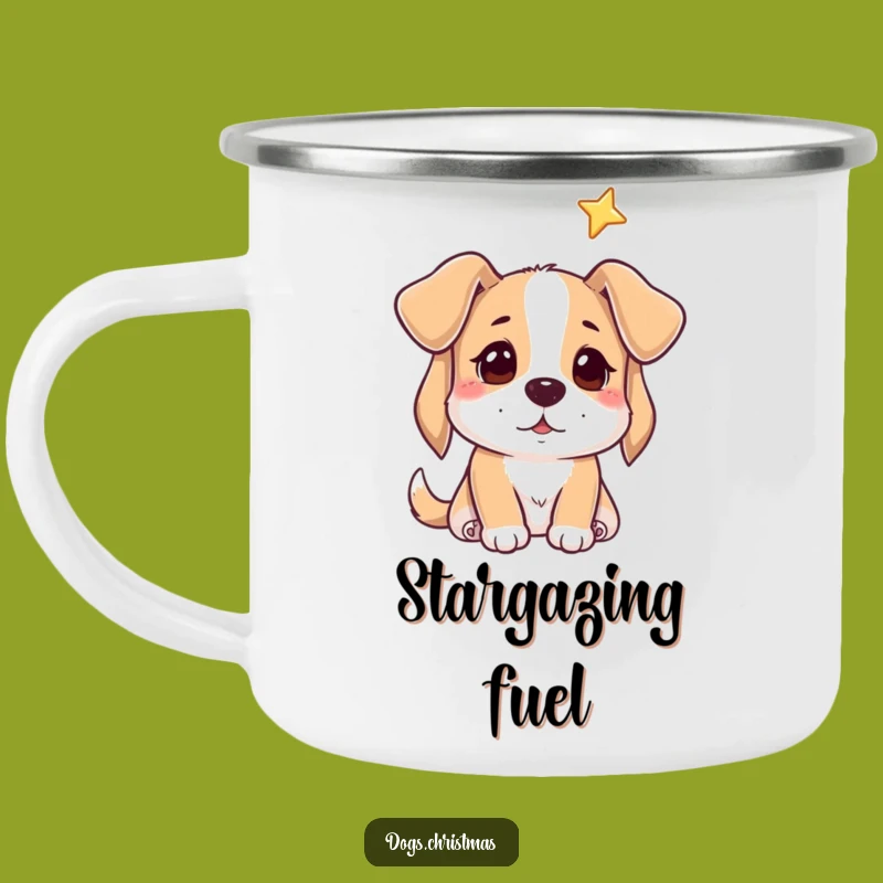 Funny Hopeful Dog Star Camping Mug - Rugged & Dreamy Outdoor Gift!