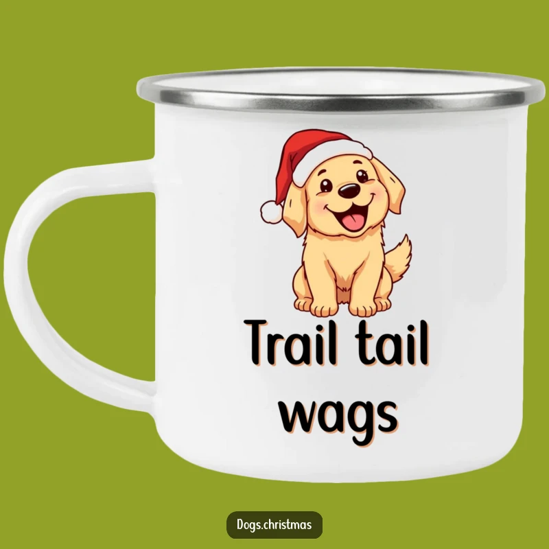 Funny Kawaii Golden Retriever Santa Camping Mug - Festive Outdoor Companion