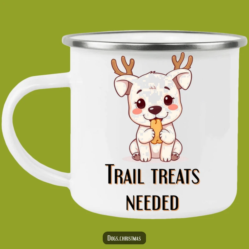 Funny Kawaii Dog Reindeer Camping Mug - Outdoor Adventure Gift