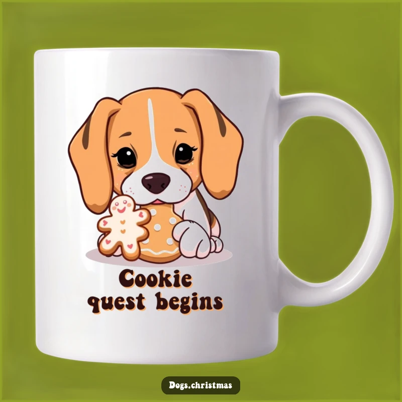 Funny Beagle Cookie Sniff Mug - Hungry Dog Gingerbread Treat Gift