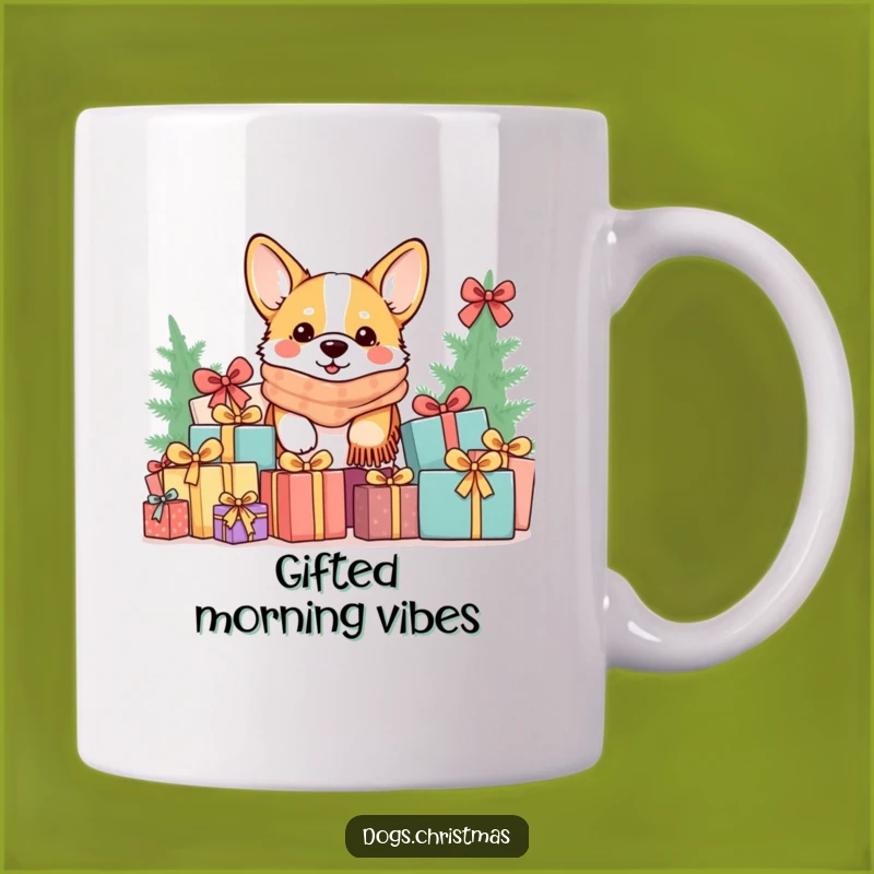 Funny Kawaii Corgi Gift Pile Mug: Cozy Scarf Dog Perfect Funny Gift