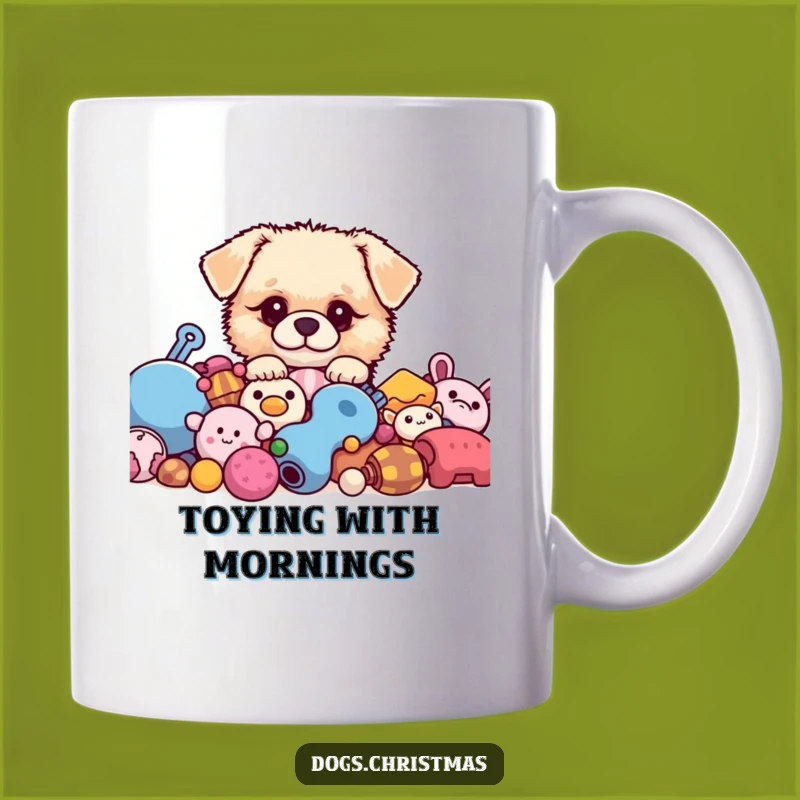 Funny Kawaii Dog Mug, Fluffy Toy Peek, Adorable Dog Lover Gift