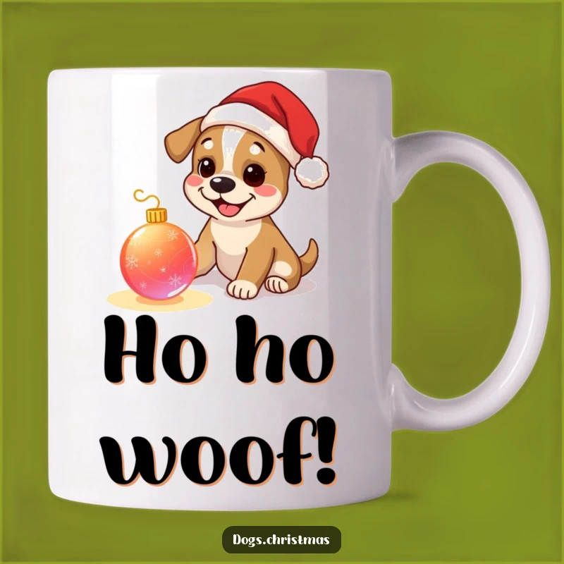 Funny Dog Santa Hat Mug - Festive Pup Christmas Ornament Play Gift Idea