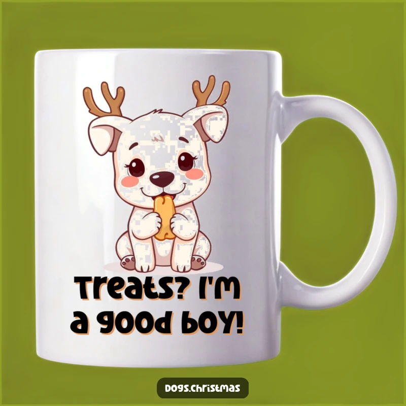 Funny Kawaii Dog Reindeer Antlers Treat Mug - Perfect Cute Dog Lover Gift