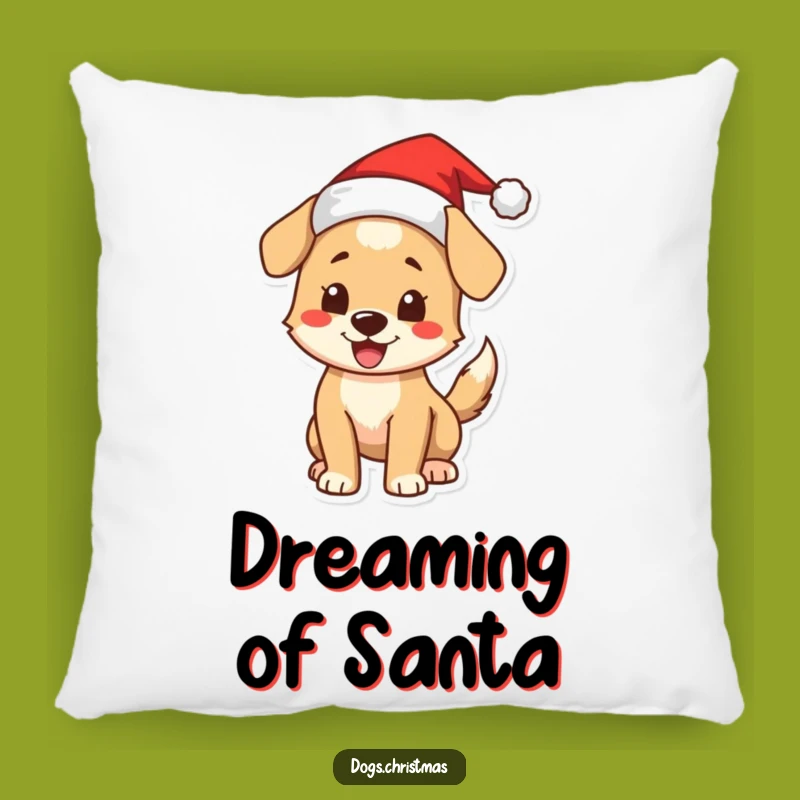 Funny Christmas Dog Pillow: Cozy Santa Pup Cushion, Festive Holiday Decor Gift