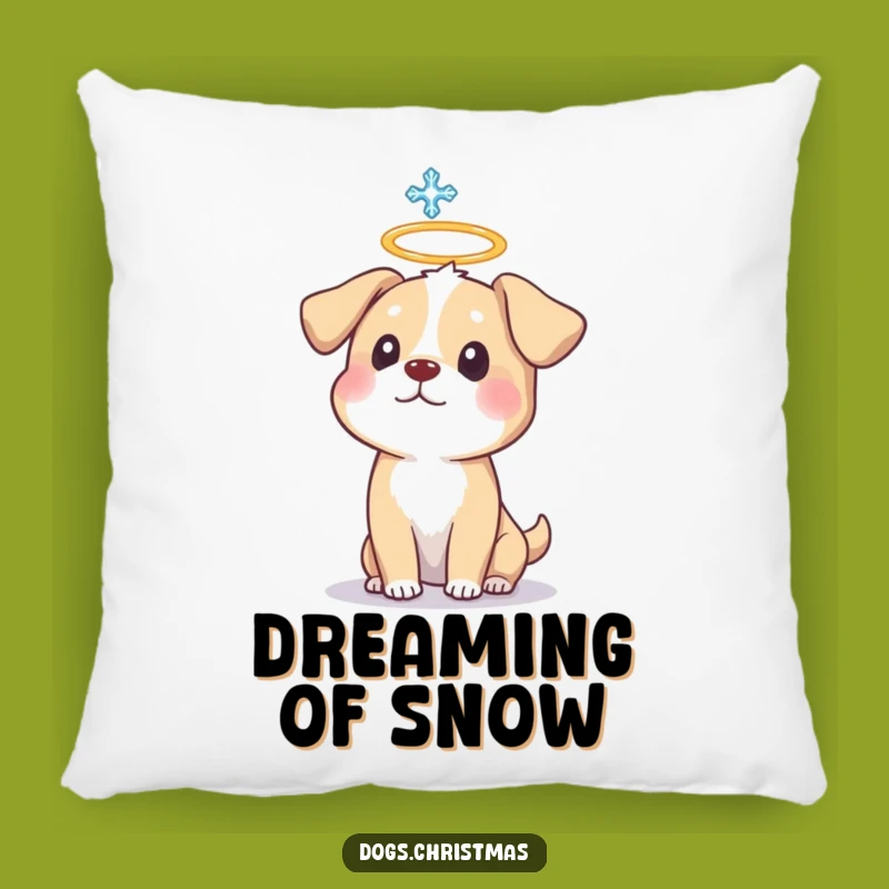 Funny Dog Halo Pillow: Cozy Comfort with a Hilarious Surprised Pup and Snowflake Design