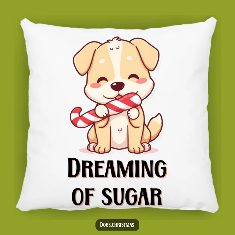 Funny Candy Cane Dog Pillow: Cozy Sweet Pup, Soft Funny Gift for Holidays