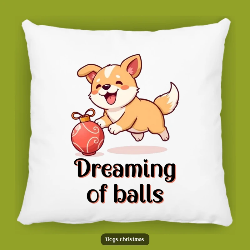 Funny Christmas Dog Pillow, Cozy Ornament Chase Decor, Festive Gift