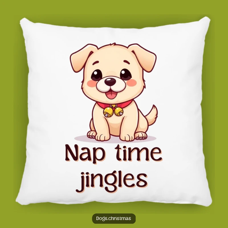 Funny Dog With Bells Pillow - Cozy & Adorable Home Decor Gift!