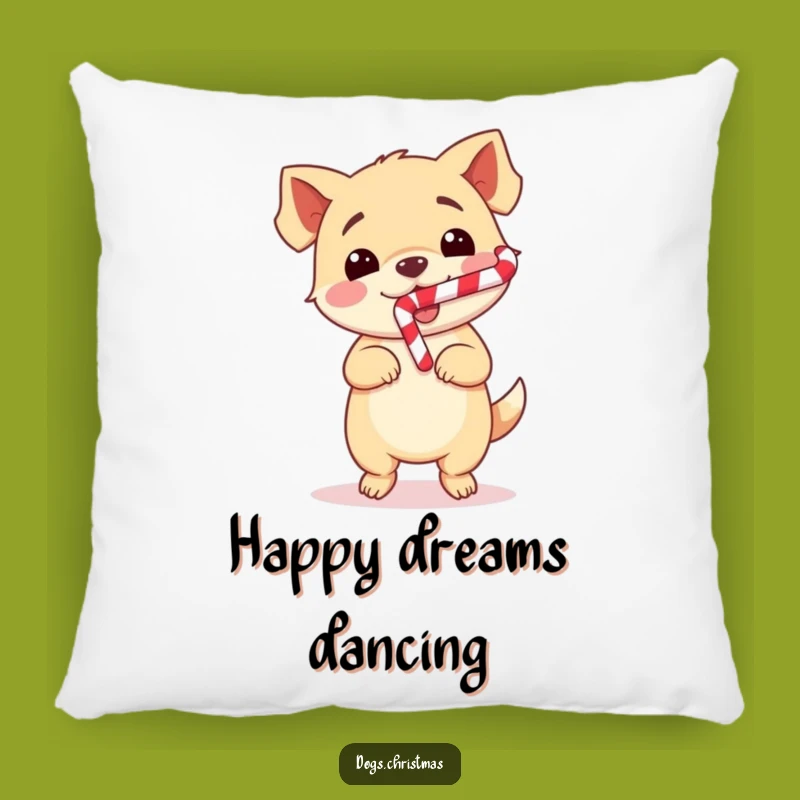 Funny Dog Dance Pillow: Soft Kawaii Pup Candy Cane, Perfect Humorous Gift!