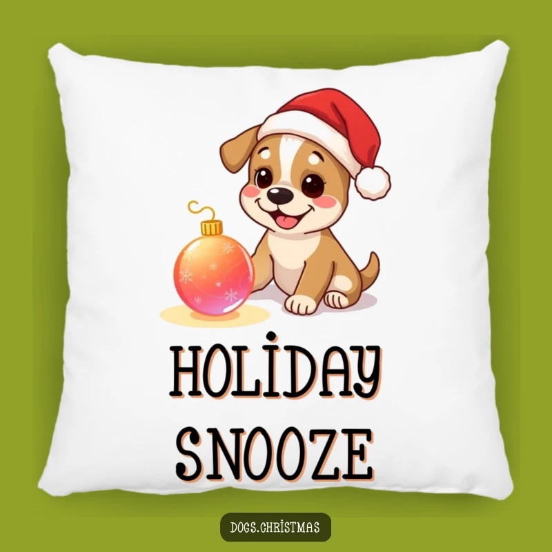 Funny Dog Santa Pillow - Cozy Pup Festive Christmas Decor Accent