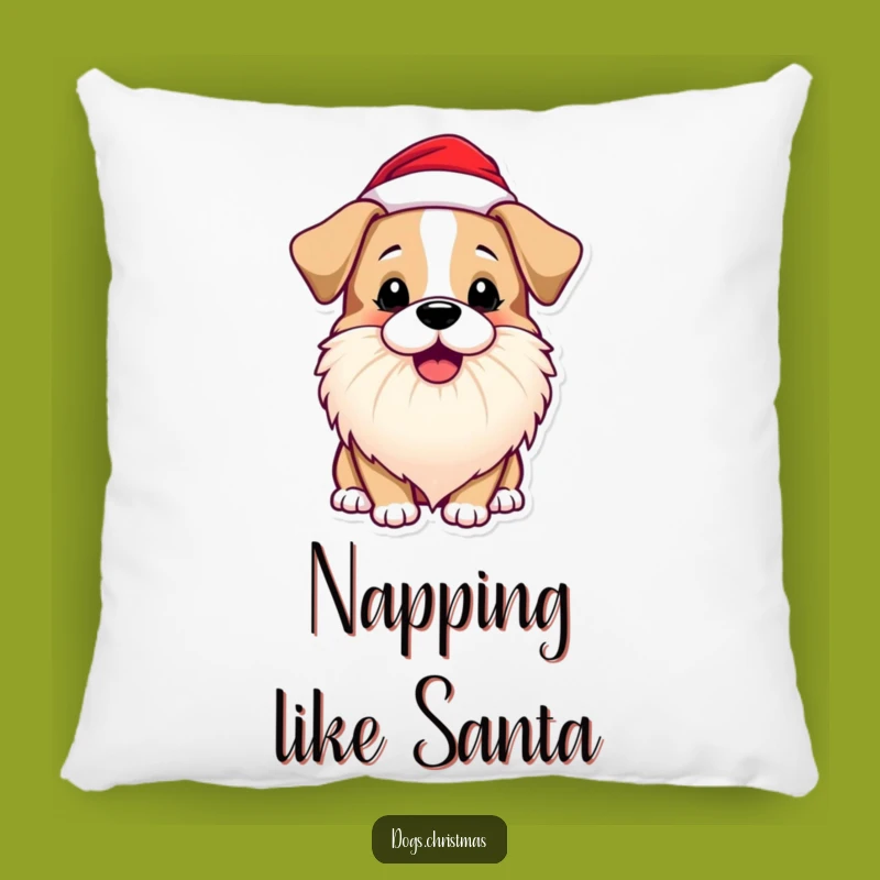 Funny Dog Santa Beard Pillow: Playful Pup Comfort, Holiday Gift