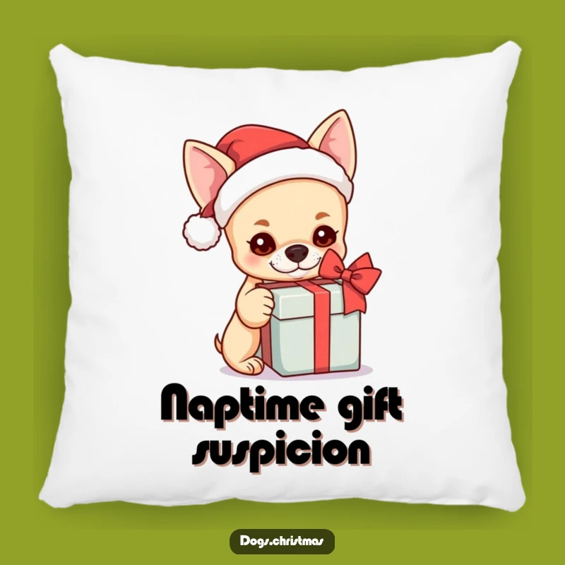 Cute Funny Kawaii Chihuahua Santa Pillow - Festive Gift Comfort