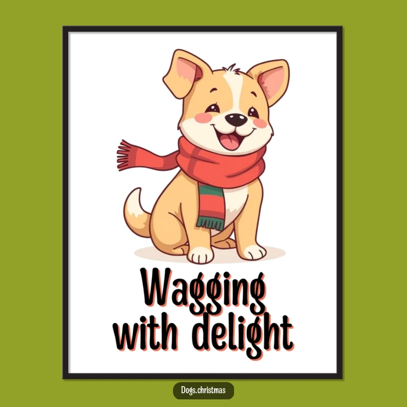 Funny Festive Dog Digital Art: Instant Download for Joyful Decor