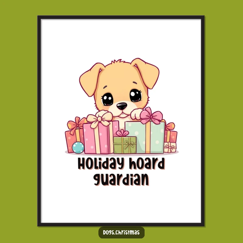 Funny Puppy Gift Art Print: Wall Decor Dog Peeking, Instant Funny Gift Purchase