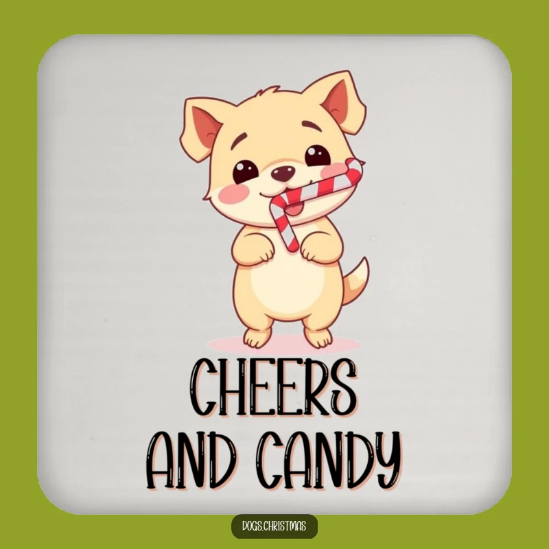 Funny Dog Dance Coaster: Cute Kawaii Pup Candy Cane Protector, Perfect Humorous Gift!