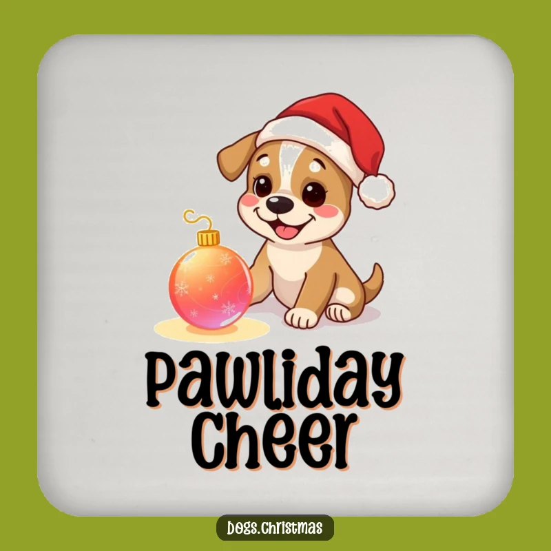 Funny Dog Santa Coaster - Festive Pup Christmas Ornament Decor