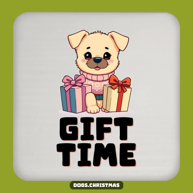 Funny Festive Dog Sweater Coaster: Holiday Pup Drink Protector, Gift