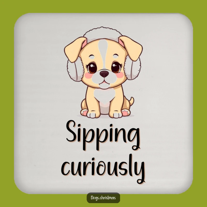 Funny Kawaii Puppy Coaster: Curious Dog Drink Protector, Adorable Festive Decor Gift
