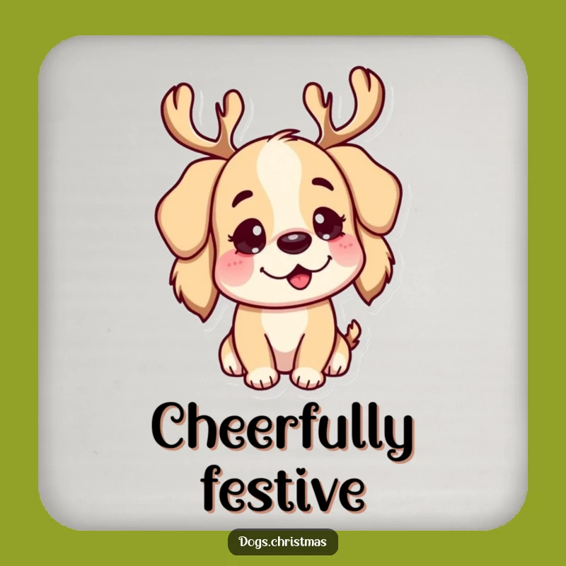 Funny Reindeer Dog Coaster: Antler Pup Protection, Unique Funny Gift for Tables
