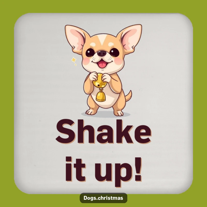 Funny Chihuahua Jingle Bell Coaster - Protect Surfaces Hilariously