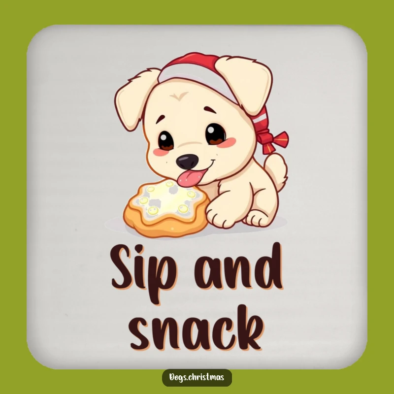 Funny Magical Cookie Dog Coaster: Holiday Pup Drink Protector, Gift