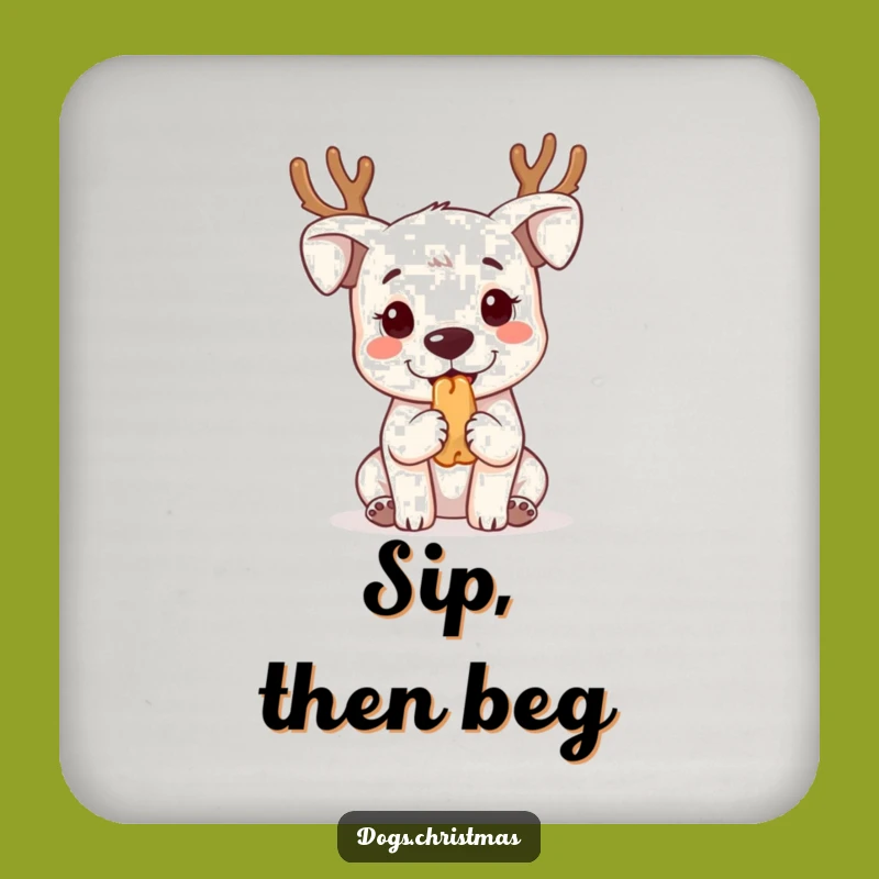 Funny Kawaii Dog Antler Coaster Set - Cute Table Protection Gift