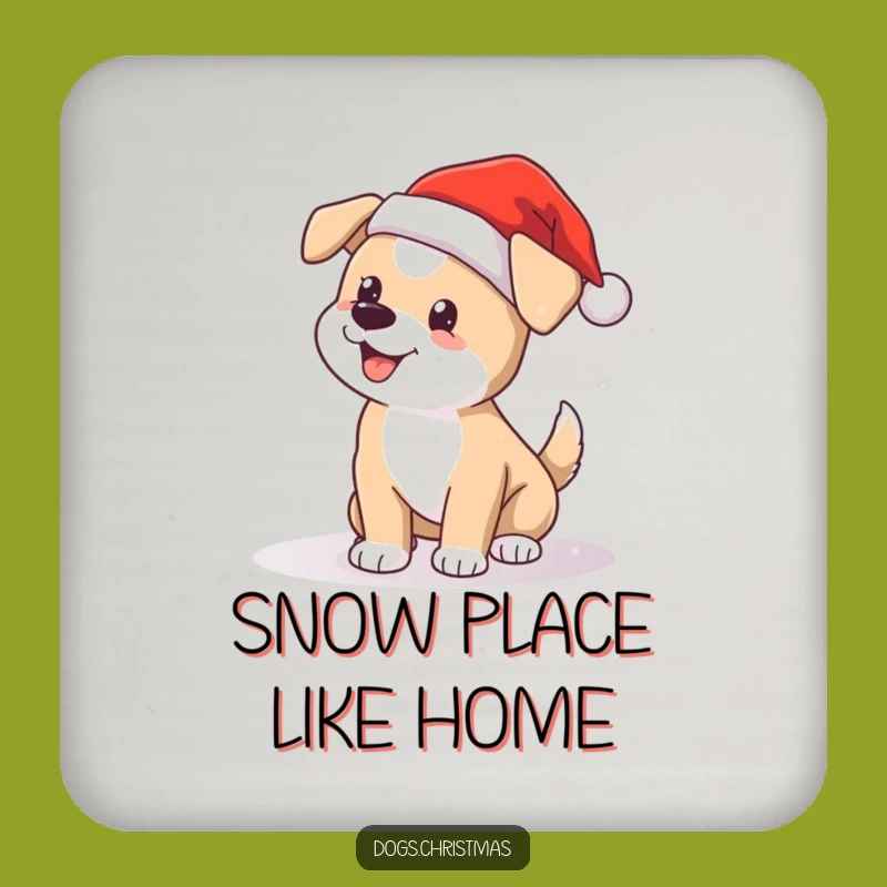 Protective Funny Santa Dog Coaster - Cute Christmas Pup Gift for Tables