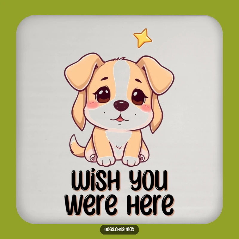 Funny Hopeful Dog Star Coaster - Dreamy & Hilarious Drink Decor Gift!