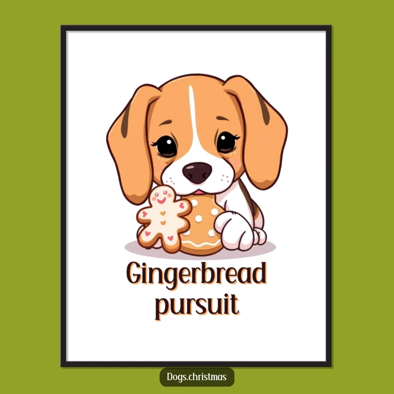Funny Beagle Cookie Sniff Poster - Adorable Dog Art Print Gift