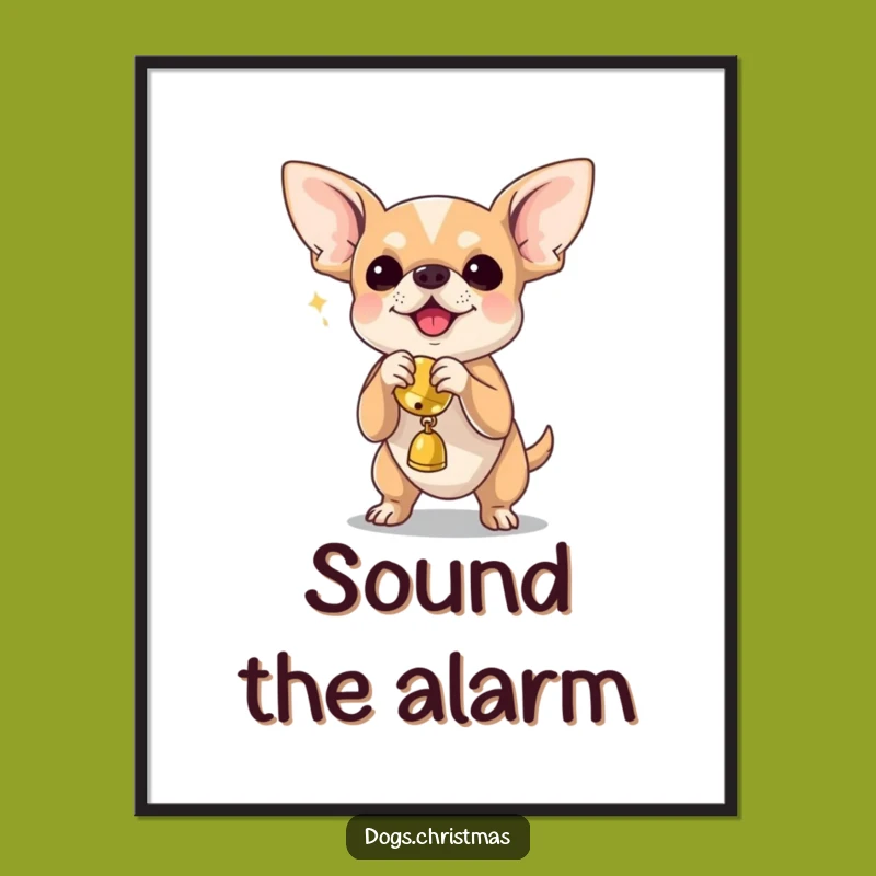 Funny Chihuahua Jingle Bell Poster - Hilarious Canine Joy Wall Art