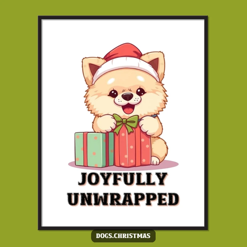 Funny Santa Dog Poster: Festive Wall Art for a Joyful Christmas Home