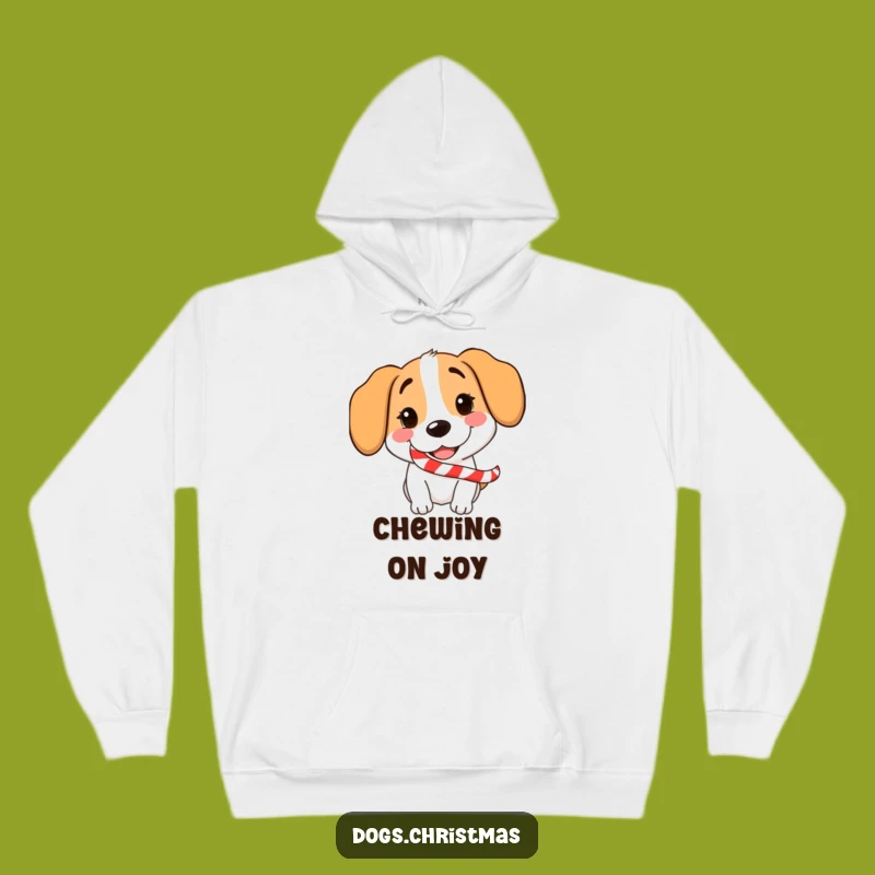 Funny Dog Candy Cane Hoodie: Cozy Up with a Grinning Pup and Holiday Cheer Design