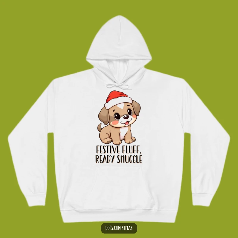 Funny Cozy Hoodie: Cute Puppy Santa Hat, Warm Winter Gift for Dog Lovers