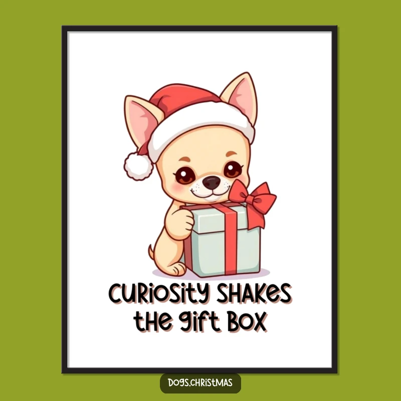 Kawaii Chihuahua Shakes Gift Funny Printable Wall Art - Free Santa Dog Decor