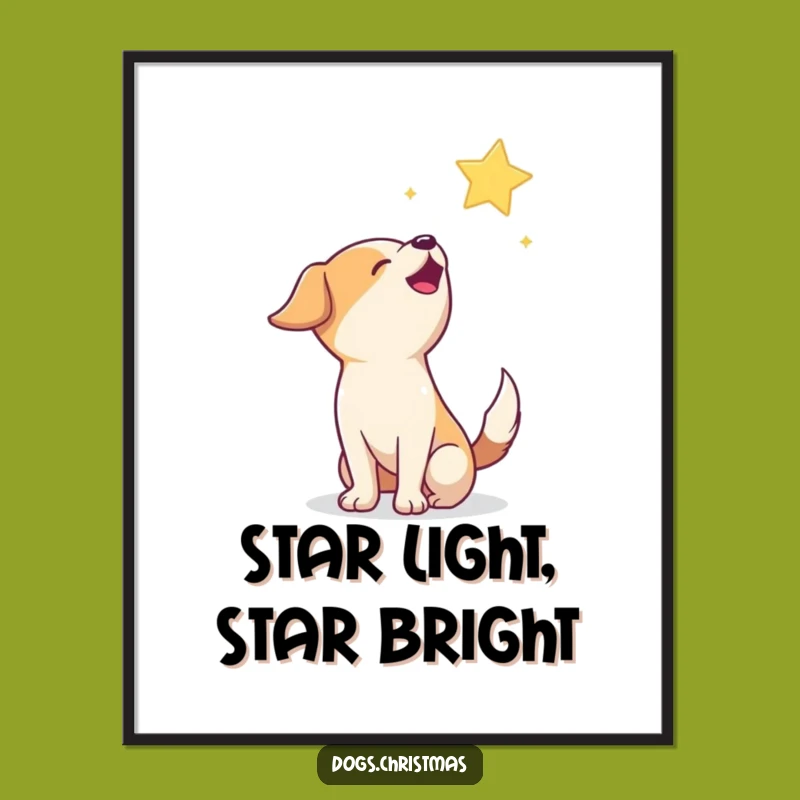 Funny Free Printable Dog Wall Art: Star Howl Downloadable Decor